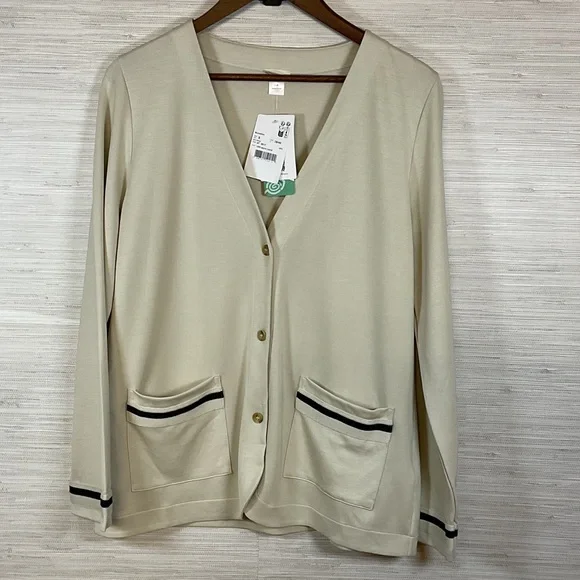 HANRO Madeleine Jacket Warm Sand 78817-1200 NWT Cream Small - Picture 2 of 8